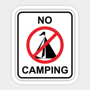 No Camping Sticker